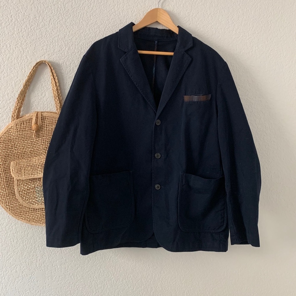 Pendleton Navy Blue Cotton Blazer Jacket